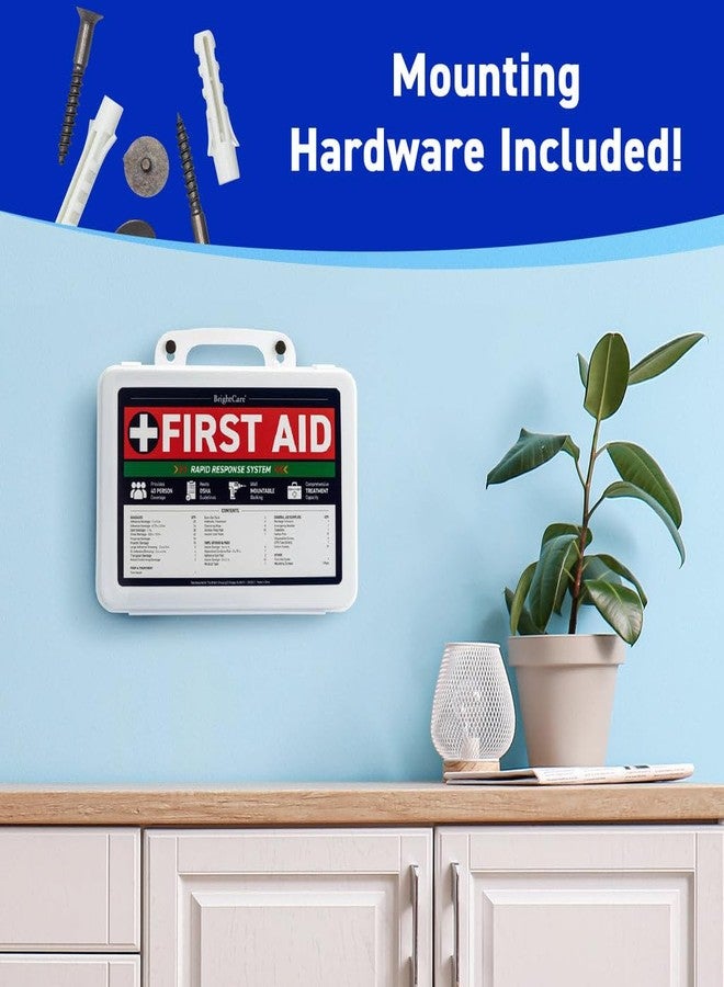 BrightCare First Aid Kit for Business, Wall Mountable & Portable with Hard Case, OSHA Compliant for Businesses, Office, Restaurants, Work Vehicles, Retail & Service Spaces - 200 Piece - Medium - Image 2